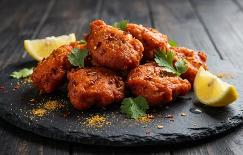 Fish Koliwada, Chapati, Mint Chutney and Indian Onion Rings - Recipe 1