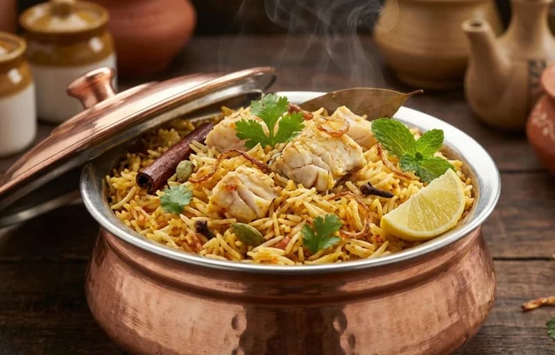 Fish Pulao with Onion Raita - Recipe 1