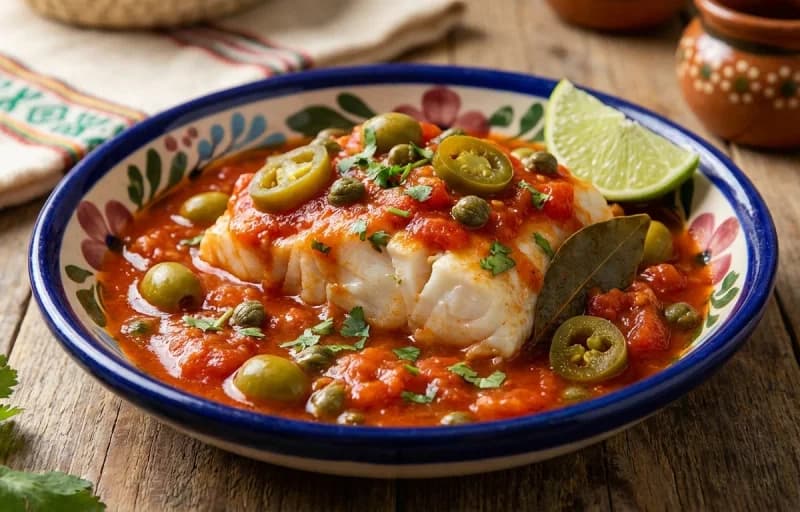 Fish Veracruz, Steamed Basmati Rice and Sauteed Green Beans with Bacon - Recipe 1