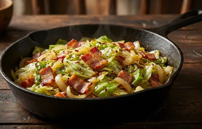 Irish Bacon, Fried Cabbage with Bacon and Mashed Potatoes - Recipe 2