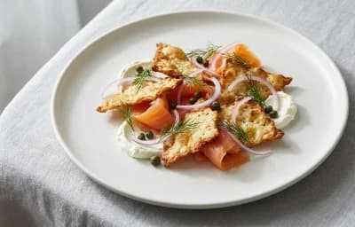 Fried Matzo with Lox