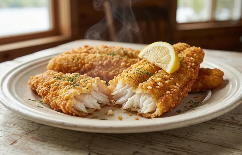 Fried Walleye, French Fries, Coleslaw and Eggless Tartar Sauce - Recipe 1