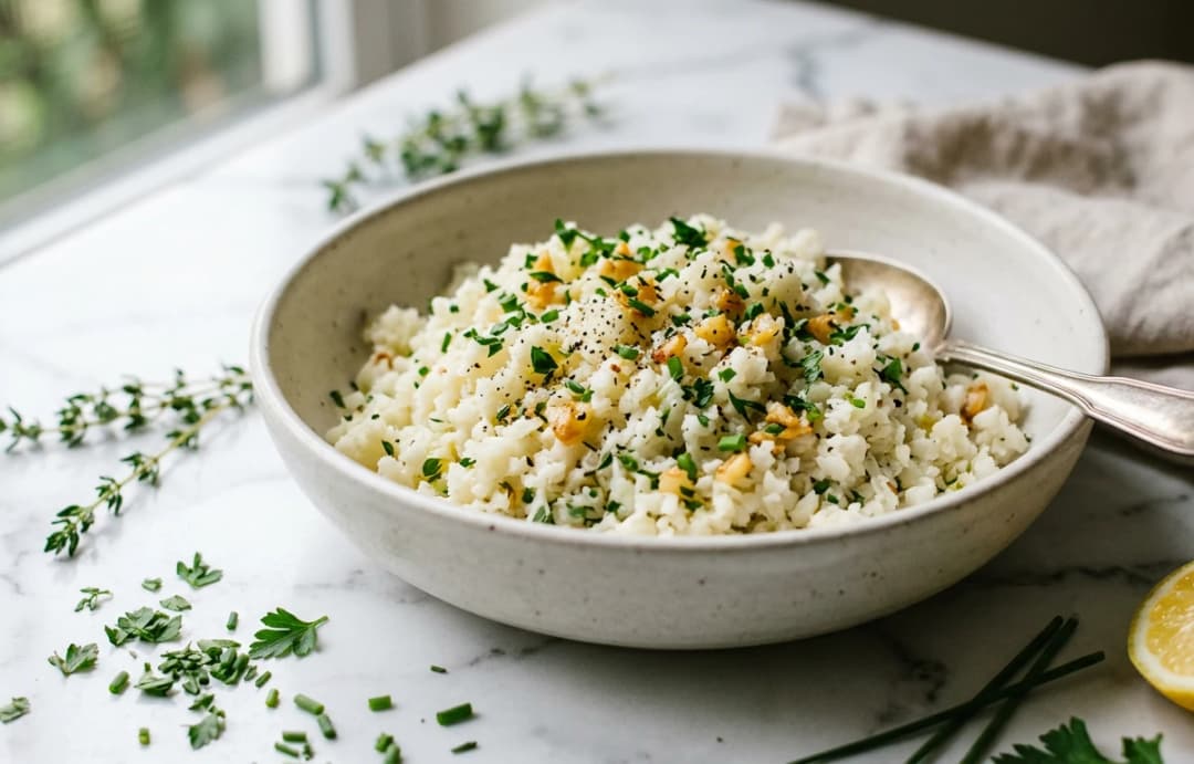 Garlic & Herb Cauliflower Rice