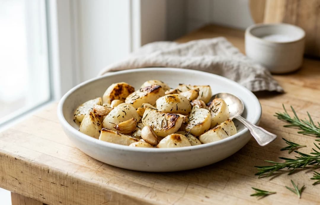 Garlic & Rosemary Roasted Turnips