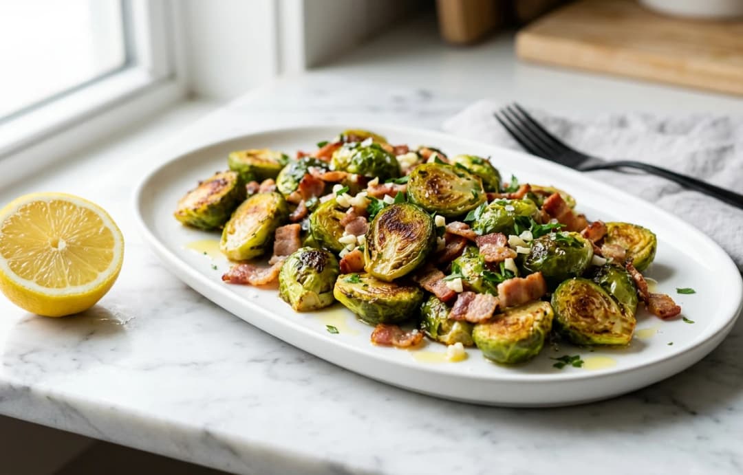 Garlic-Bacon Sautéed Sprouts
