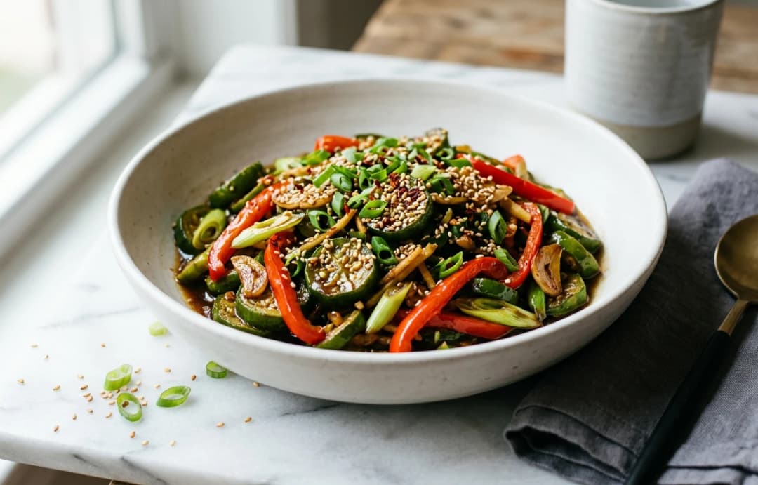 Garlic Ginger Stir-fried Tindora