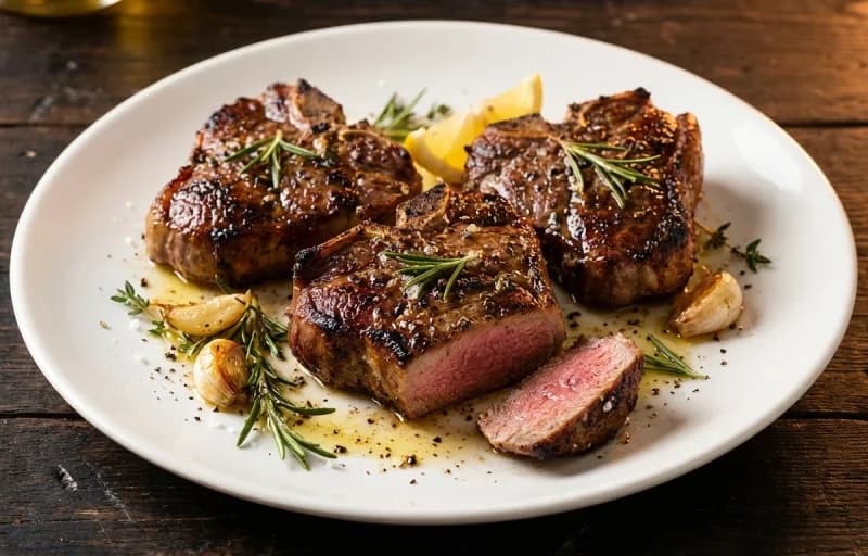 Garlic Herb Lamb Chops, Mint Jelly and Roasted Potatoes - Recipe 1