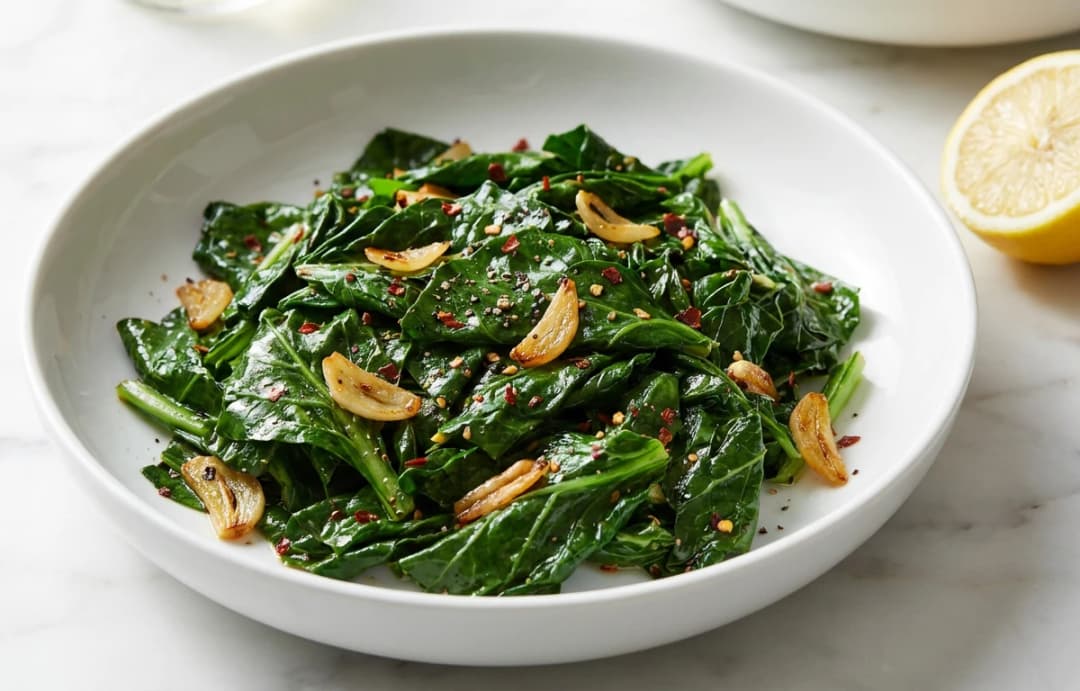 Garlic-Lemon Sautéed Mustard Greens