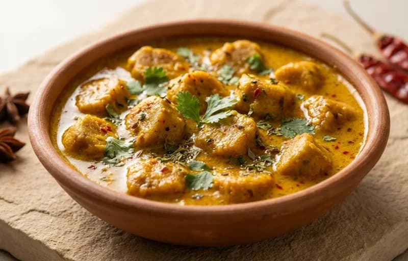 Gatte ki Sabzi with Butter Naan - Recipe 1
