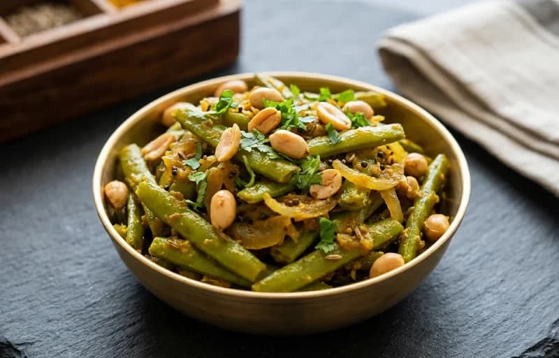 Gavarichi Bhaji, Jowar Bhakri and Varan - Recipe 1