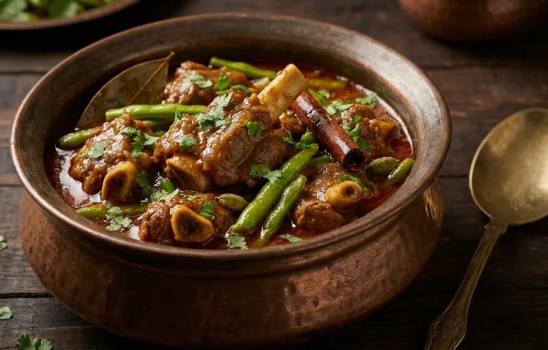 Gawar Gosht with Steamed Basmati Rice - Recipe 1