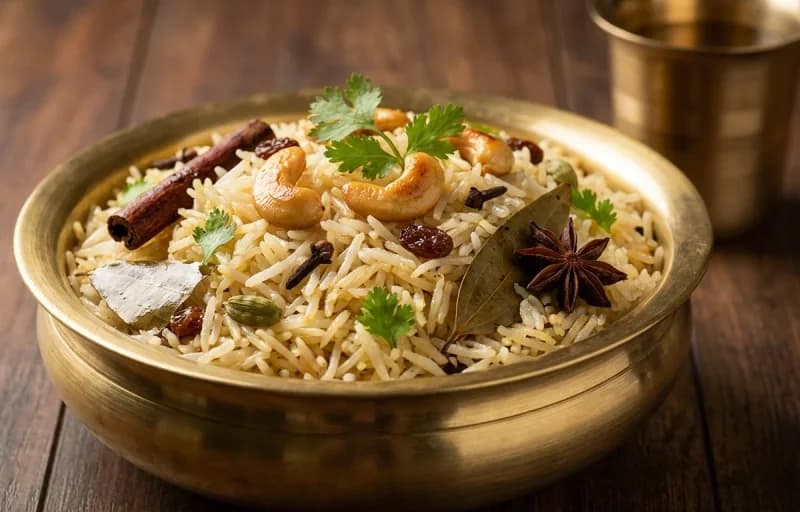 Ghee Rice with Chettinad Chicken Varuval - Recipe 1