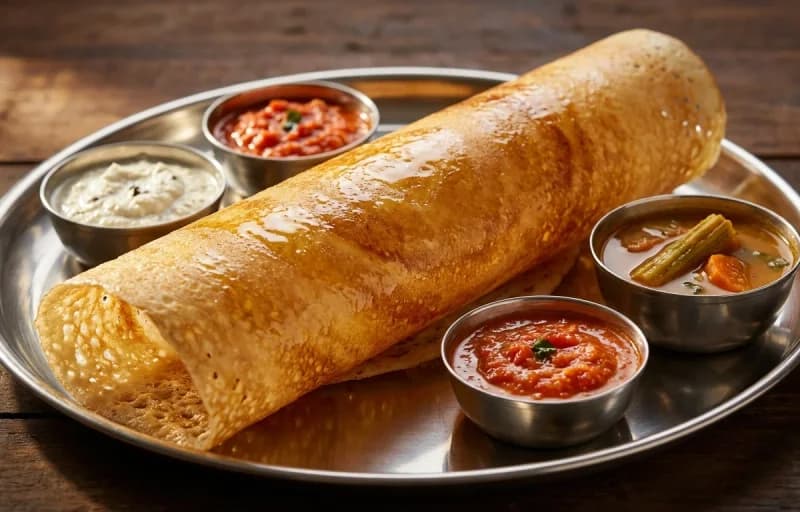 Ghee Roast Dosa, Masala Omelette and Kaara Chutney - Recipe 1