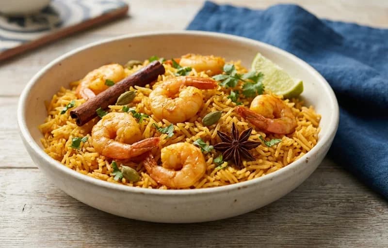 Goan Prawn Pulao with Koshimbir - Recipe 1