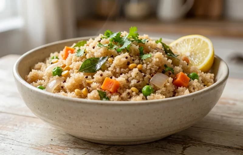 Godhuma Rava Upma with Kandi Podi - Recipe 1