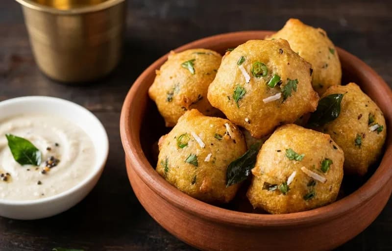 Goli Baje, Coconut Chutney and Masala Egg Fry - Recipe 1