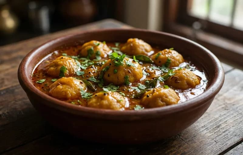 Golyanchi Amti with Steamed Basmati Rice - Recipe 1