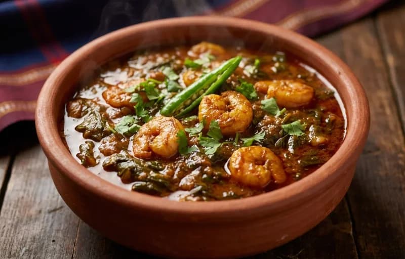 Gongura Royyalu with Steamed Basmati Rice - Recipe 1