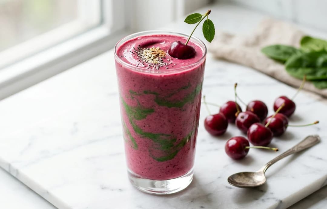 Gout-Fighting Cherry Spinach Smoothie