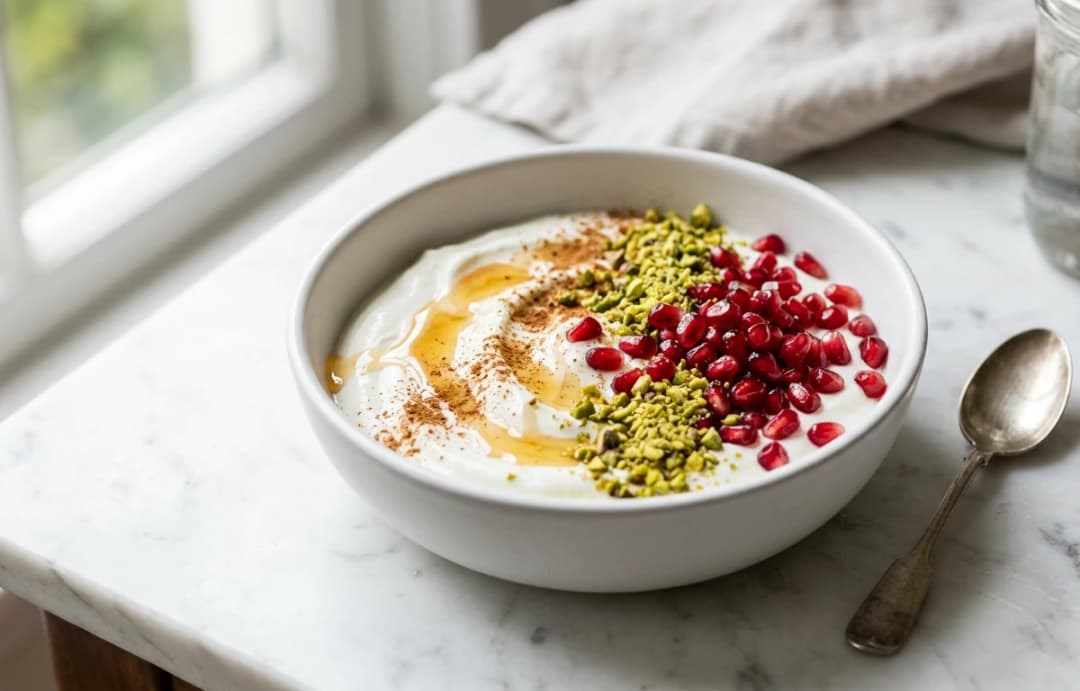 Greek Yogurt with Pomegranate & Pistachios