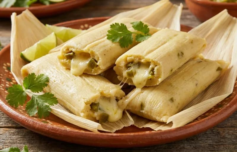 Green Chile and Cheese Tamales