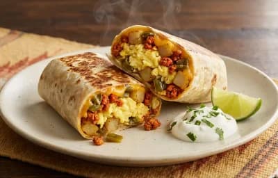 Green Chile and Chorizo Breakfast Burrito