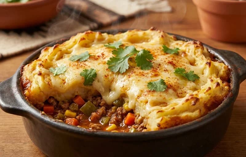Green Chile Shepherd's Pie with Corn Topping - Recipe 1