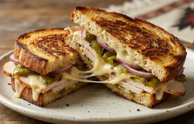 Green Chile Turkey Melt Sandwich