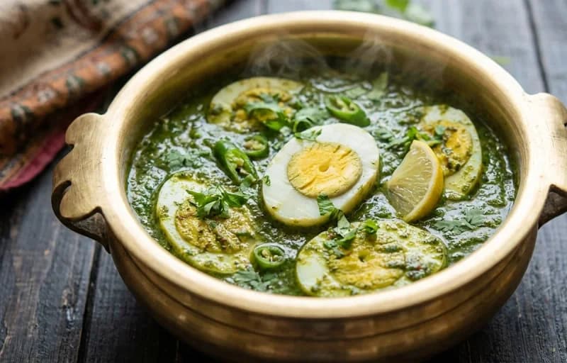 Green Masala Egg Curry, Chapati and Koshimbir - Recipe 1