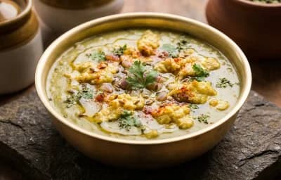 Green Moong Dal with Egg Tadka