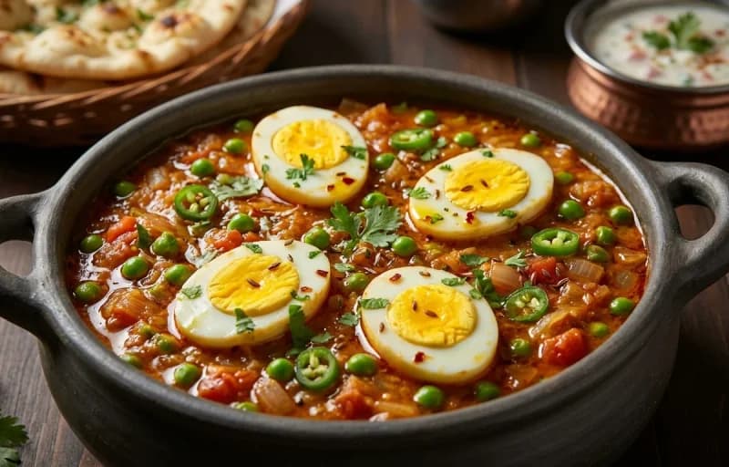 Chapati with Green Peas Egg Curry - Recipe 2