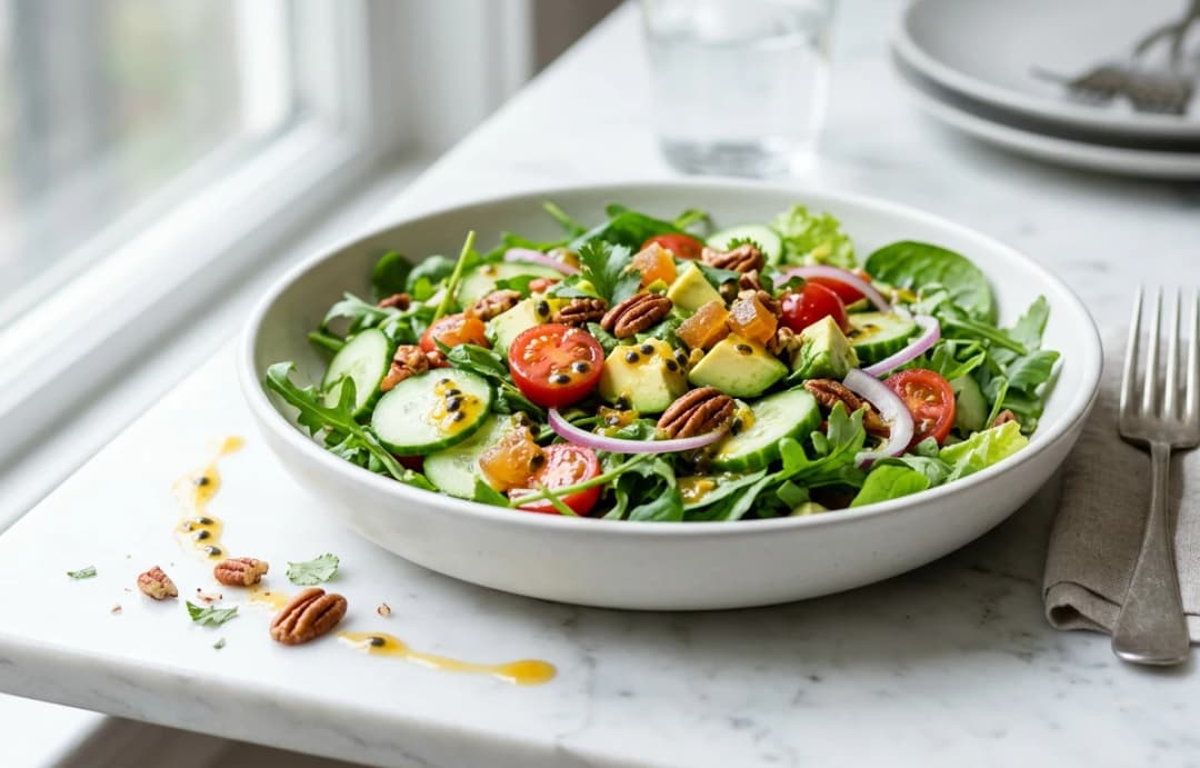 Green Salad with Passion Fruit Vinaigrette