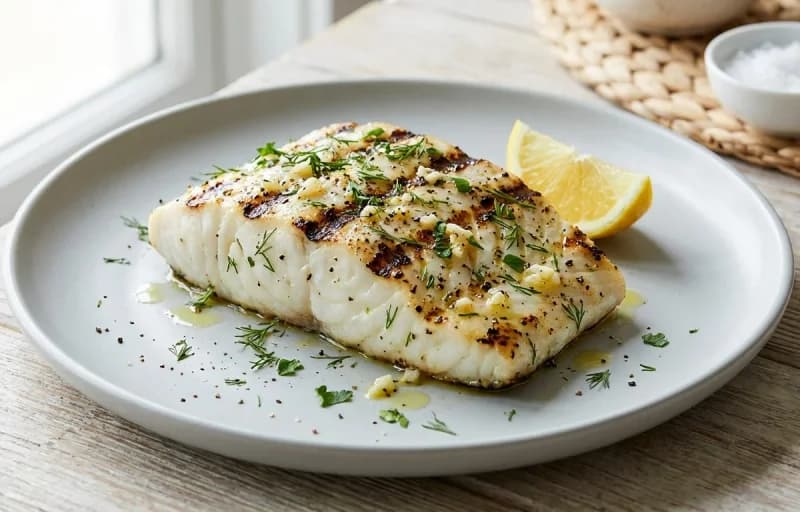 Grilled Halibut, Quinoa Salad and Steamed Green Beans - Recipe 1