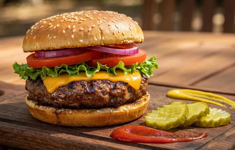 Grilled Hamburgers, Potato Salad and Corn on the Cob - Recipe 1