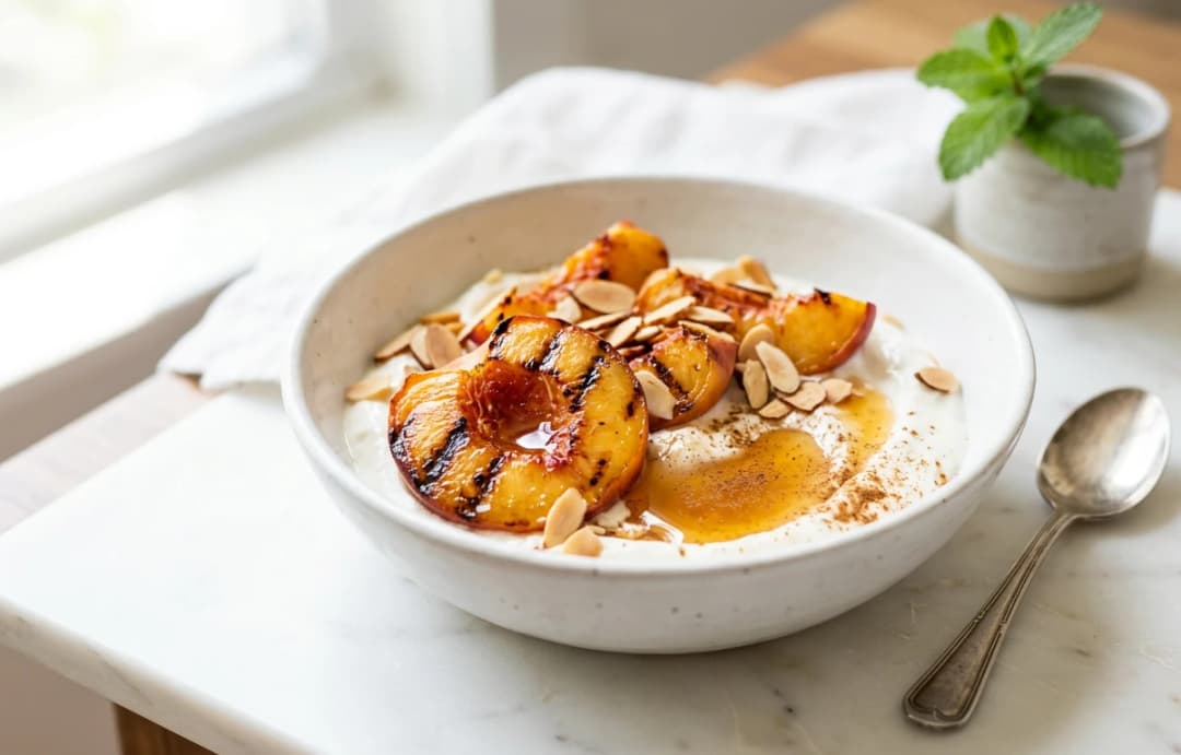 Grilled Peach & Yogurt Bowl