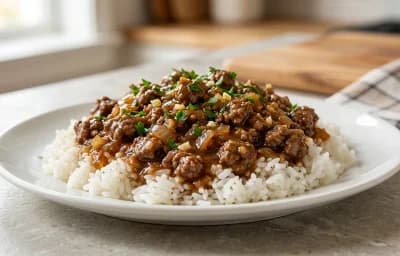 Ground Beef over Rice