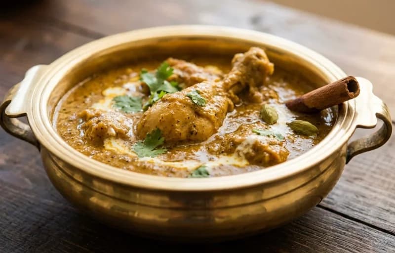 Gujarati Chicken Korma, Rotli and Onion Salad - Recipe 1