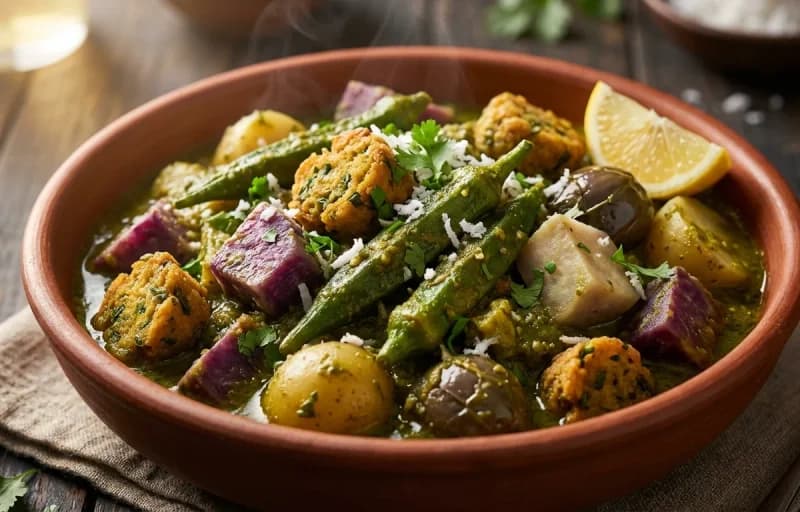 Gujarati Undhiyu with Bajra Roti - Recipe 1