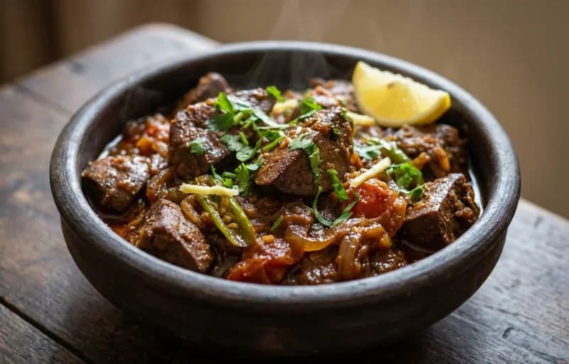 Gurda Kaleji Fry with Roti - Recipe 1