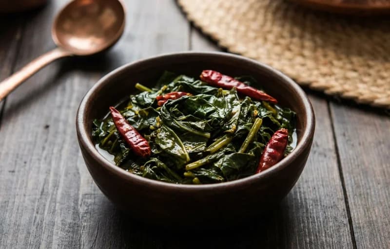 Kashmiri Gaad, Haak Saag and Steamed Basmati Rice - Recipe 2