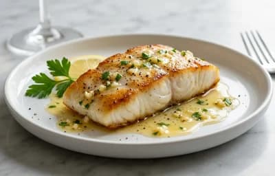 Halibut with Lemon Butter Sauce