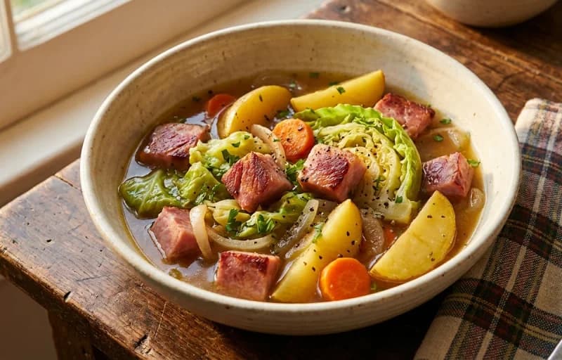Ham with Cabbage and Potatoes with Champ Potatoes - Recipe 1