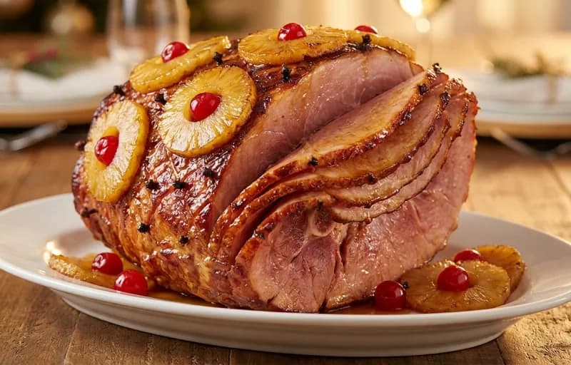 Ham with Pineapple Glaze, Sweet Potato Casserole and Green Bean Casserole - Recipe 1