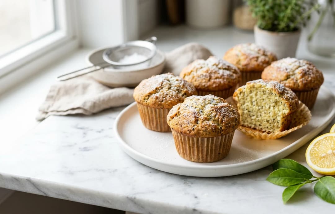 Healthier Lemon Poppy Seed Muffins