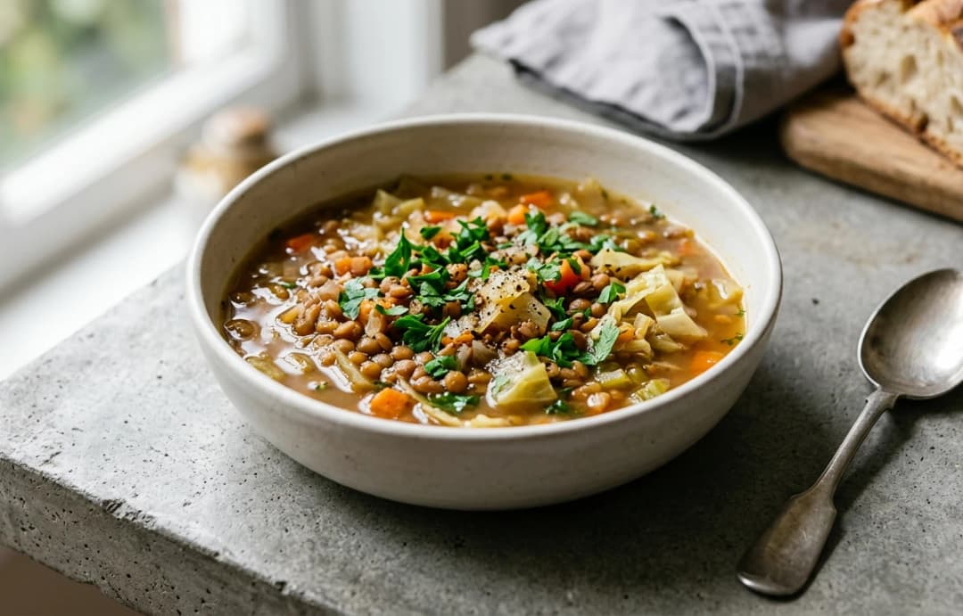 Hearty Cabbage & Lentil Soup