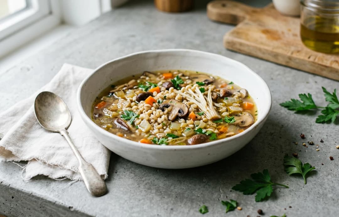 Hearty Mushroom and Barley Soup