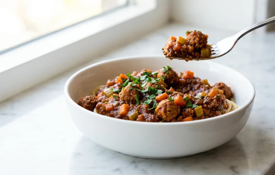 Hearty Soya Chunk Bolognese