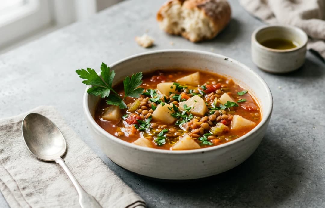 Hearty Turnip and Lentil Soup