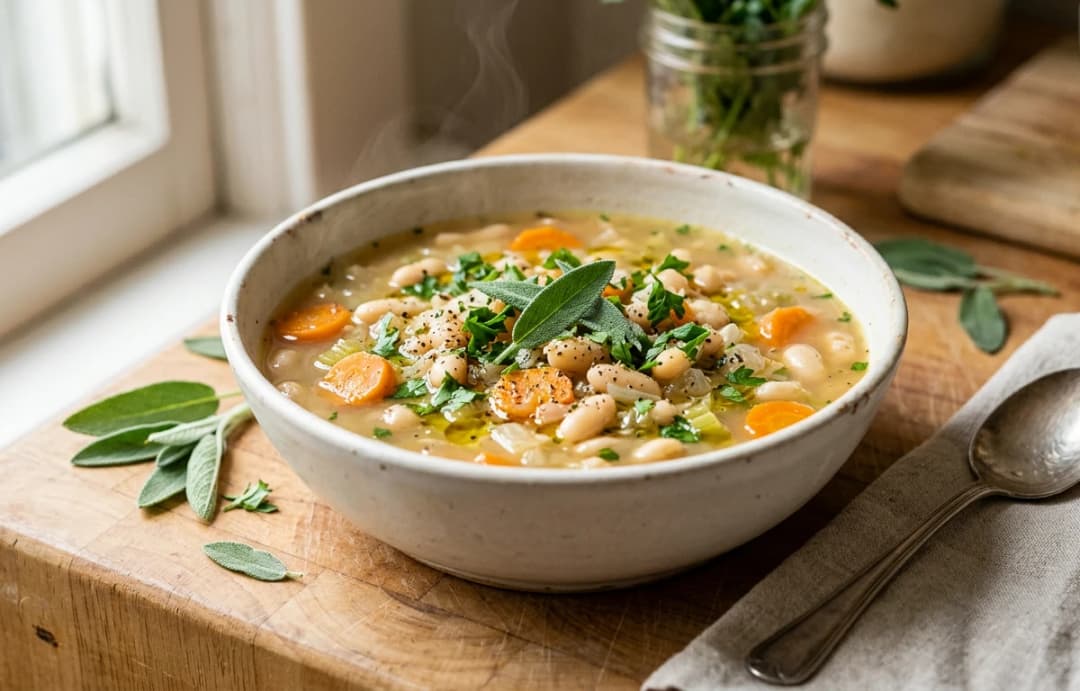Hearty White Bean & Sage Soup