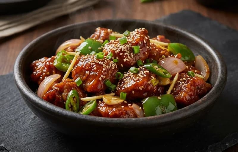 Honey Chilli Lamb with Egg Hakka Noodles - Recipe 1